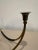 Very cool triple-arm brass candelabra wrapped with black leather for accent. One is good but there are four available to...