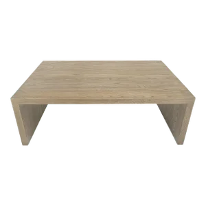 Large 40x60 Rectangle Cerused White Wash Solid Oak Dovetailed Coffee Table