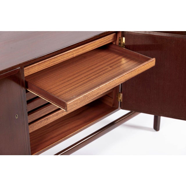 Wood Mid Century Danish Wood Sideboard Cabinet or Credenza by Ole Wanscher For Sale - Image 7 of 17