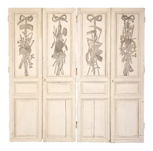 Two Pair 19th Century French Louis XVI Painted Interior Doors