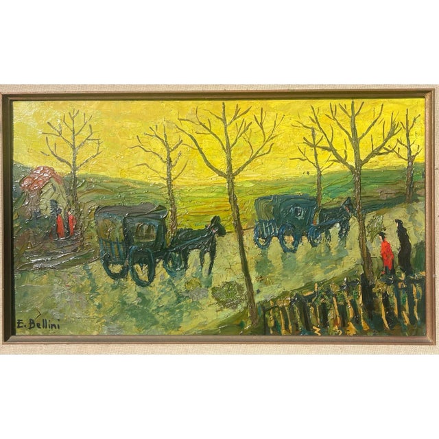 Painting "On the Road to the Saints" Oil on Canvas Signed E. Bellini, France 1935 For Sale - Image 10 of 11