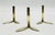 Mexican 1960s Los Castillo Brass Leaf Candle Holders, Set of 3, Mexican Modern Silversmith For Sale - Image 3 of 10