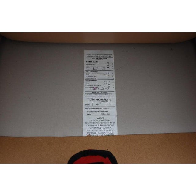 Pair Martin Brattrud Studio Carmel Collection lounge chairs Chair 702-01 Lounge chairs in a rich fawn leather. Down filled...