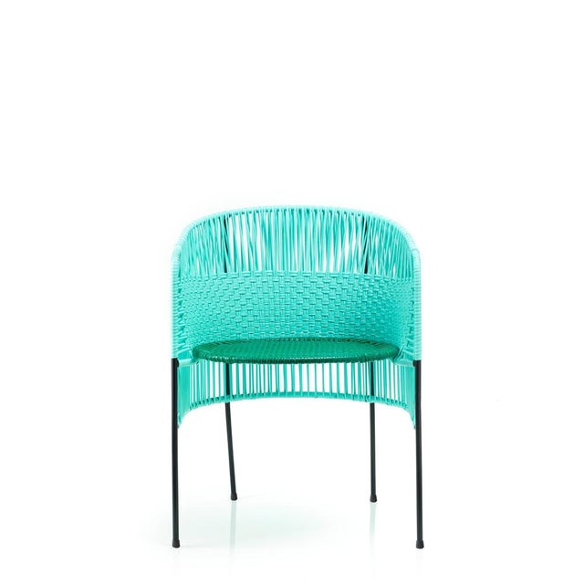 Contemporary Mint Caribe Dining Chairs by Sebastian Herkner, Set of 4 For Sale - Image 3 of 18