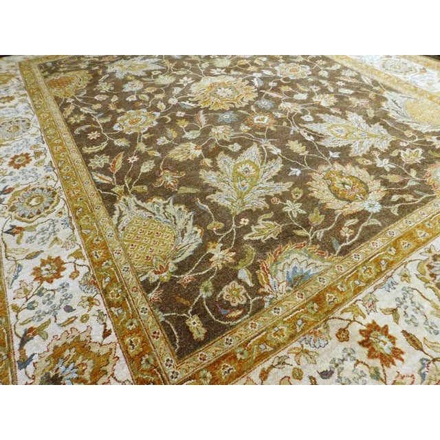 Hand Knotted Indo Oushak Rug. 8'x 9'7" For Sale - Image 12 of 18