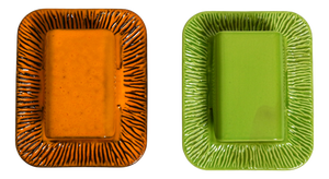 Orange and Green Glazed Ceramic Wall Lights from Kaiser Leuchten, 1960s, Set of 2