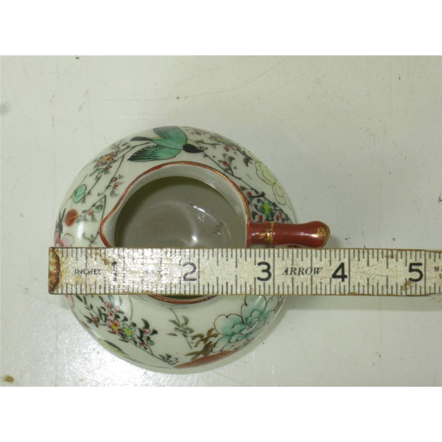 Antique Japanese Satsuma Pitcher Hand Panted Bird Floral 1800's Signed For Sale - Image 10 of 12