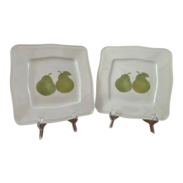 Pair of Pears Cocktail Plates For Sale