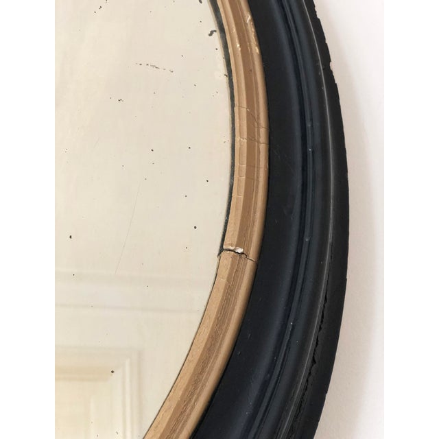 Late 19th Century Large Antique French Louis Philippe Oval Mirror – Black and Gold, Late 19th Century For Sale - Image 5 of 11
