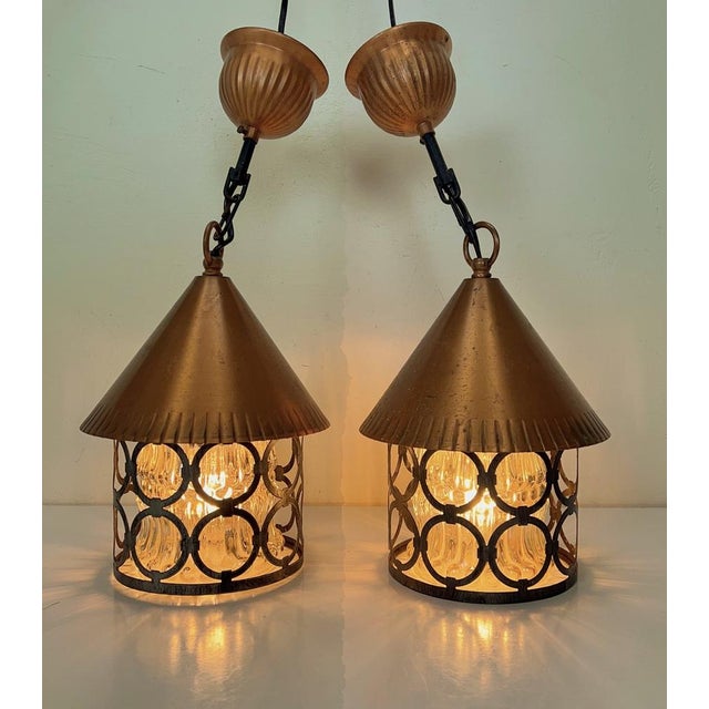 Mid-Century Modern Mid-Century Modern Brutalist Dutch Pendant Light, 1960s, Set of 2 For Sale - Image 3 of 18
