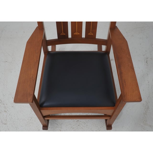 Wood Stickley Mission Cherry Harvey Ellis Rocker Rocking Chair For Sale - Image 7 of 18
