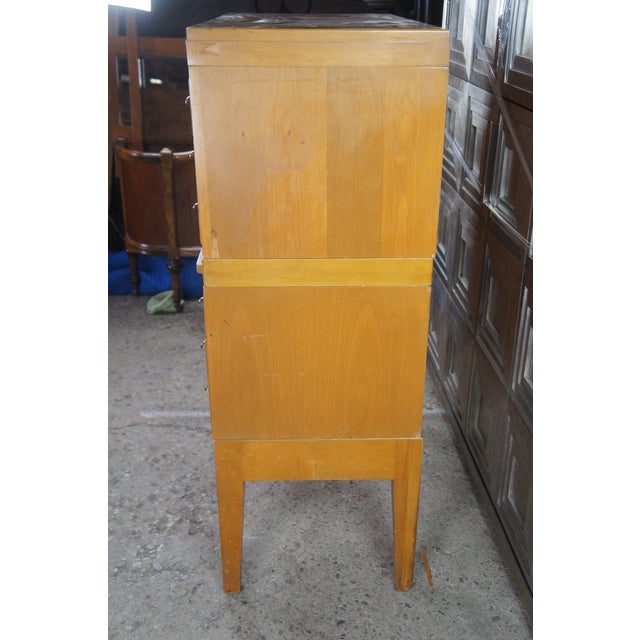 Mid 20th Century Globe Wernicke 30 Drawer Index Card Library File Catalog Cabinet 47" For Sale - Image 10 of 15