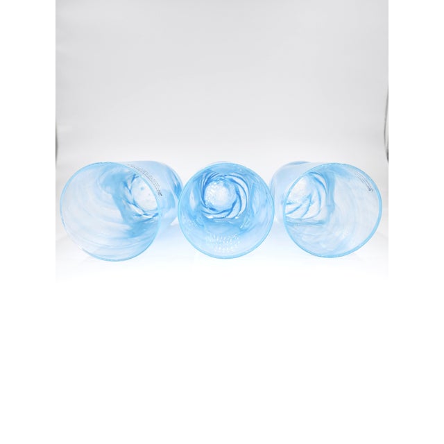 2020s Alessandro Coppola Murano Glass Tumblers in Light Blue Swirl, Italy - Set of 6 For Sale - Image 5 of 9