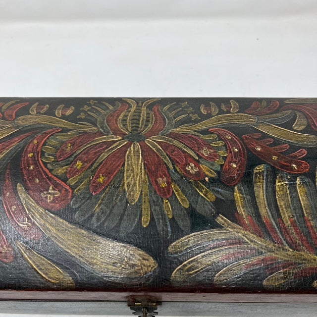 American 19th Century Folk Art Hand Painted Dome Topped Document Box For Sale - Image 3 of 11