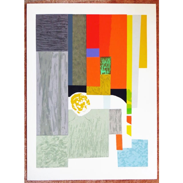 Paper 1979 "Cape Cod Interior" Abstract Serigraph by Seong Moy For Sale - Image 7 of 7