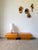 Antique pair of bedside tables in light elm from maison regain. we love their unique look with its graphic cutouts and the...