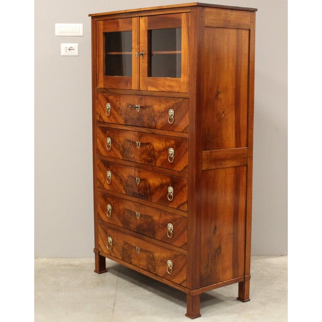 Traditional Empire Walnut Display Chest of Drawers, 19th Century For Sale - Image 3 of 17