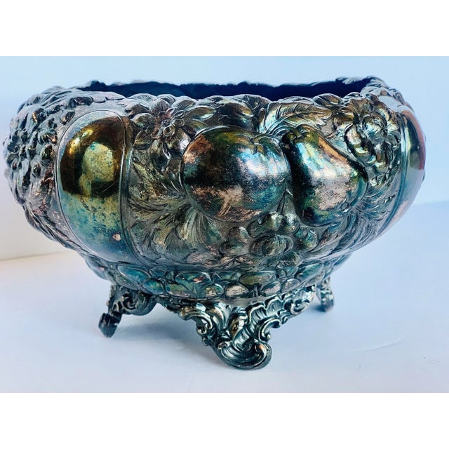 Rare late 19th century Simpson, Hall, Miller & Co. sterling silver quadruple plate footed oval centerpiece bowl in...