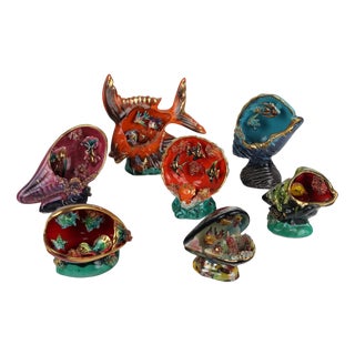Vintage Ceramics Marine Themed, France, 1960s, Set of 7 For Sale