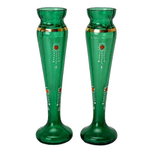 Glass and Crystal Vases, Set of 2 For Sale