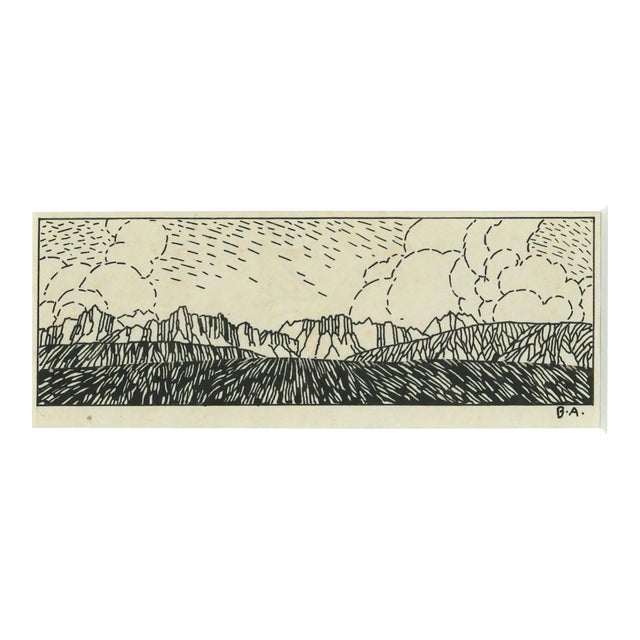 Bruno Angoletta, Illustration, Original Drawing in Pen, Early 20th Century For Sale