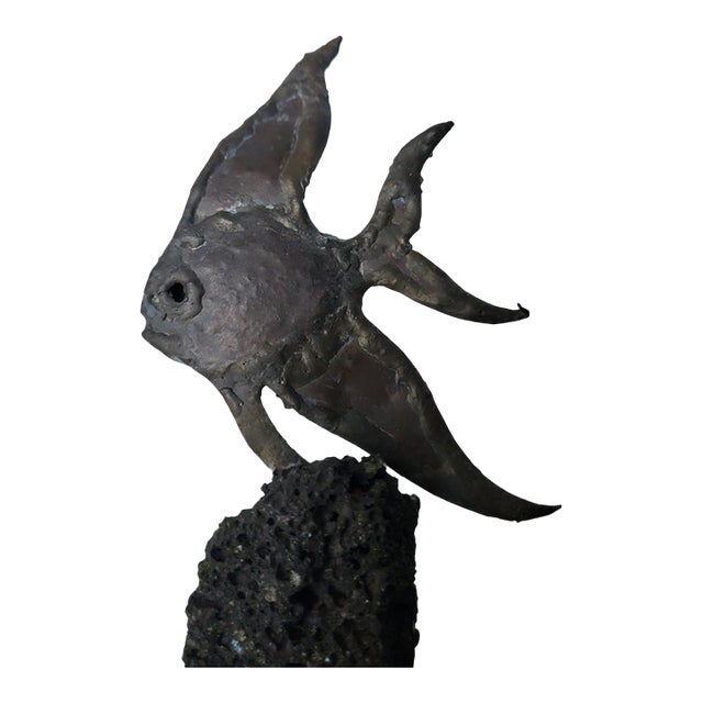 Mid-Century Modern 1960s Bronze Fish Sculpture For Sale
