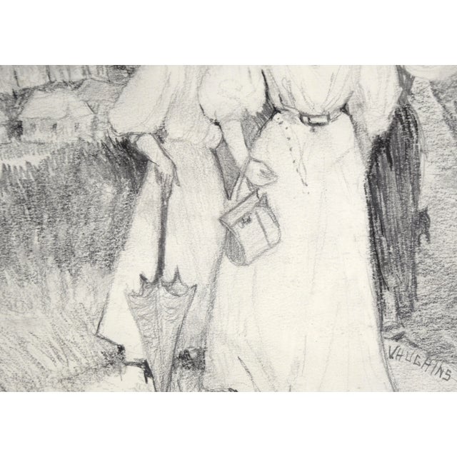 Paper "Yesterday's Ladies" Figurative Drawing by Virginia J Hughins For Sale - Image 7 of 11