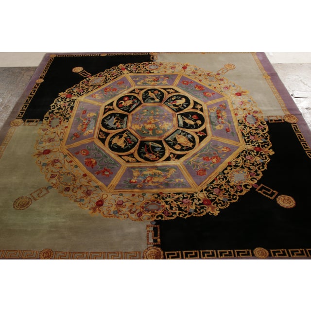 Hand-knotted with a fine blend of wool and silk, Rug & Kilim presents this 8x8 square Rug from its Modern Classics...