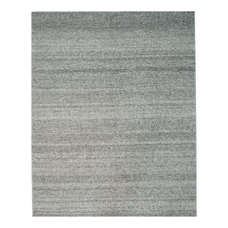 9x12 Louie Harlow Gray Solid Open Field Modern Handmade Wool Carpet Rug For Sale