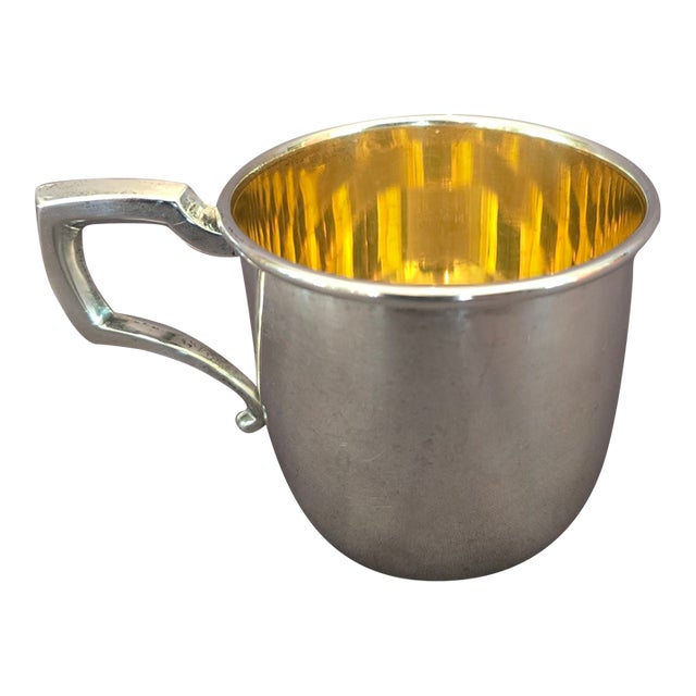 1940s Sterling Silver Cup With Gold Wash Lining For Sale