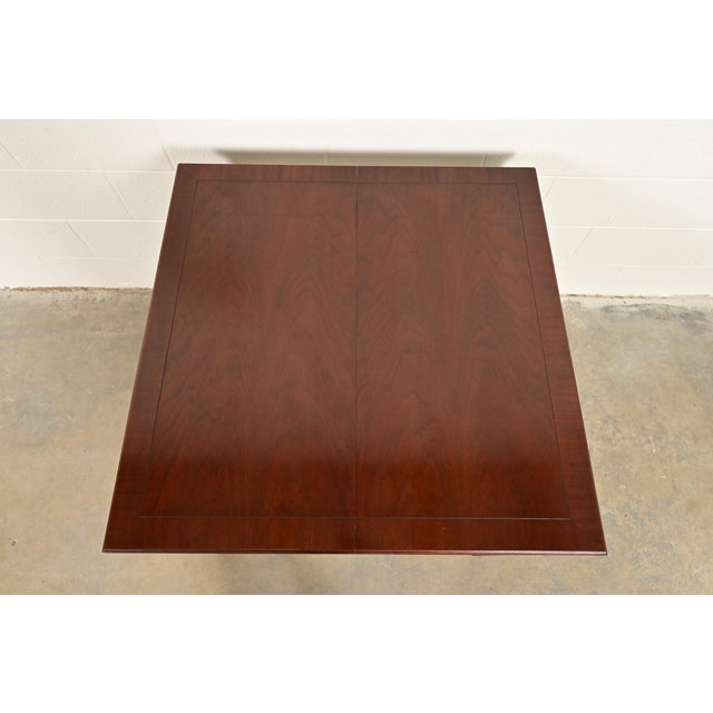 1980s Baker Furniture Georgian Banded Mahogany Extension Dining Table For Sale - Image 5 of 13