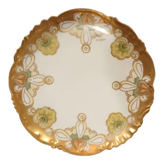 Antique Bawo & Dotter Elite Works Limoges Gilded Hand Painted Plate For Sale