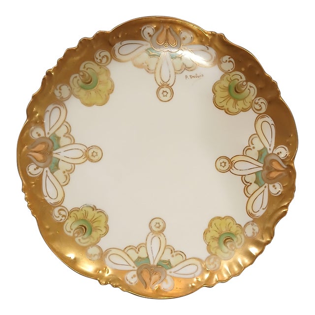 Antique Bawo & Dotter Elite Works Limoges Gilded Hand Painted Plate For Sale