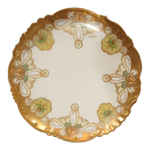 Antique Bawo & Dotter Elite Works Limoges Gilded Hand Painted Plate