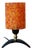 Vintage Table Lamp with Orange Frosted Acrylic Shade and Brass Tripod Base, 1960s For Sale