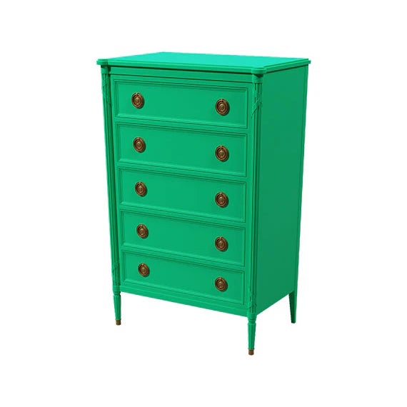 Traditional 1960s Finished 5 Drawer Vintage Tallboy For Sale - Image 3 of 3