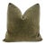 Plush 24" Olive Green Down Filled Mohair Pillow For Sale