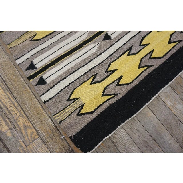 1930s Antique Gray Allover Tribal Geometric Native American Flatweave Navajo Rug For Sale - Image 11 of 12