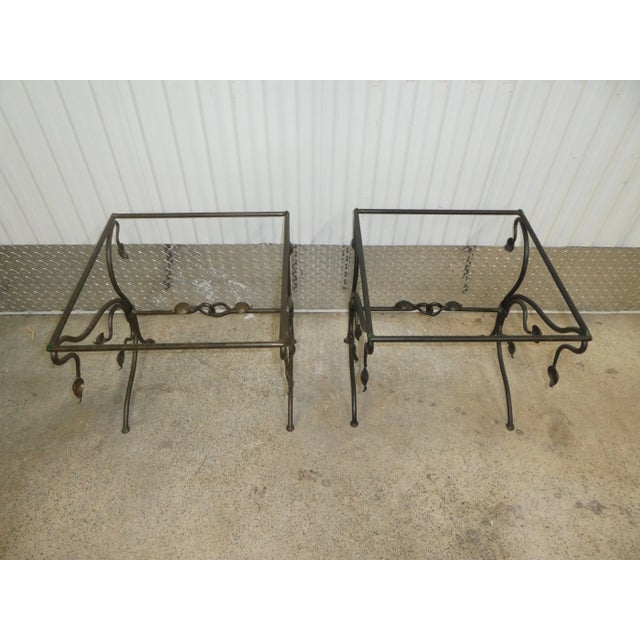 Vintage Hand Wrought Iron Tables - a Pair For Sale - Image 10 of 11