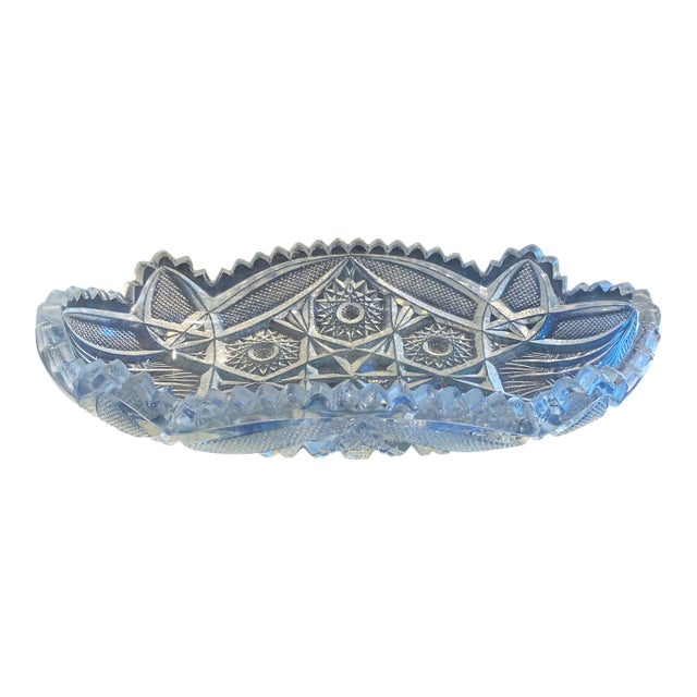 1970s American Brilliant Cut Glass Period - Relish Dish For Sale