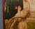 Fine Victorian three fold mahogany dressing screen dating from circa 1885 Three painted panels depicting elegant classical...