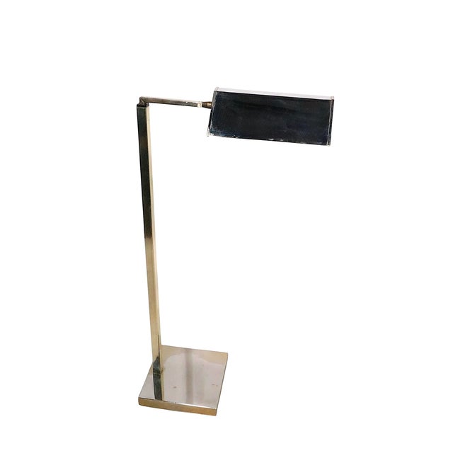 Metal Mid 20th Century Adjustable Pharmacy Style Floor Lamp Attributed to Koch & Lowy For Sale - Image 7 of 18