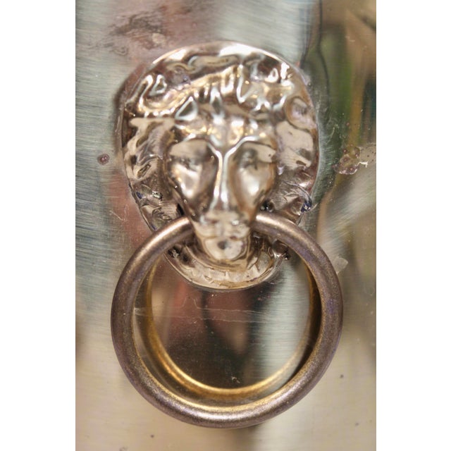 1960s 1960s English Brass Umbrella Stand With Lion’s Head Handles For Sale - Image 5 of 9
