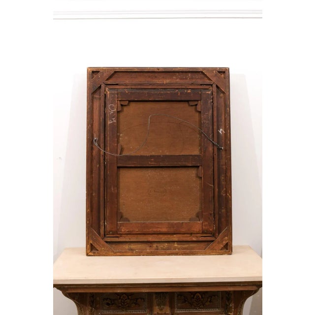 French 20th Century Farmyard Scene by H. Greilschmez in Carved Giltwood Frame For Sale In Atlanta - Image 6 of 13