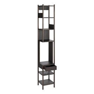 Left Handed Black Oiled Oak Lungangolo Shelves by Achille Castiglioni for Karakter For Sale