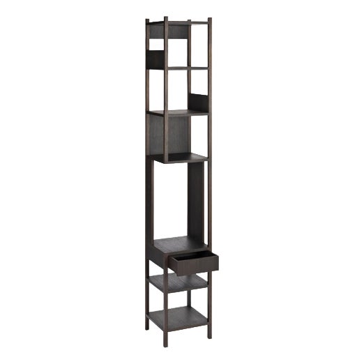 Left Handed Black Oiled Oak Lungangolo Shelves by Achille Castiglioni for Karakter For Sale