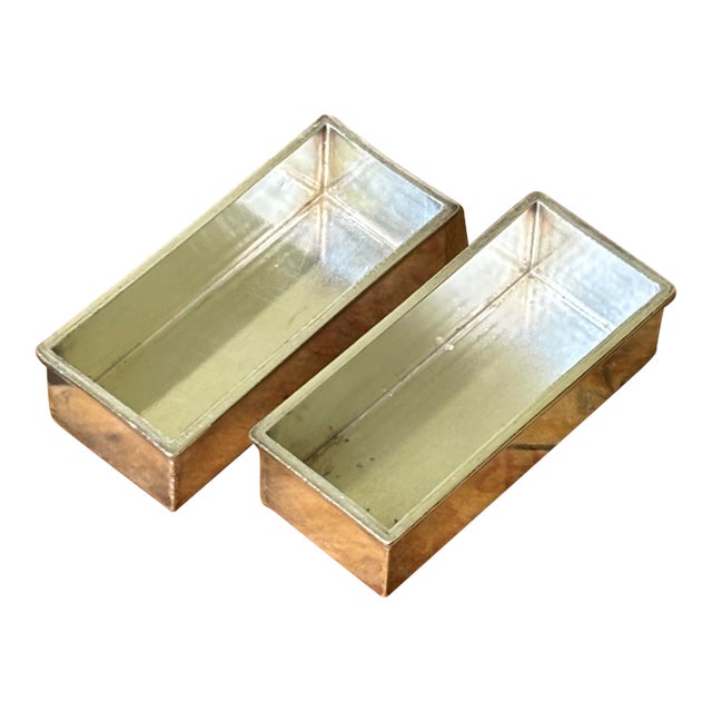 Vintage Meridional Brazil Silver Plated Vanity Trays Set of 2 For Sale