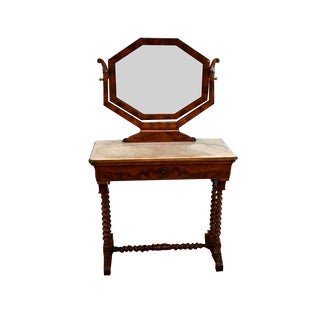 Small Louis-Philippe Mahogany Dressing Table, 19th Century For Sale