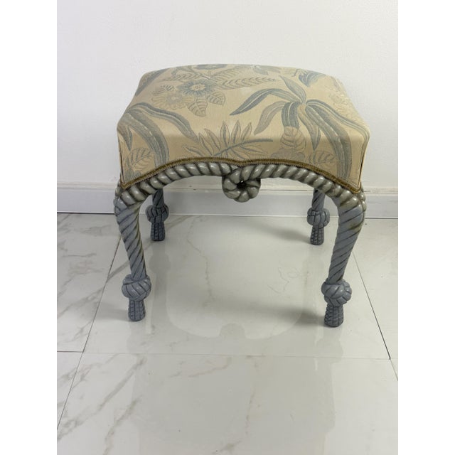 French Country Style Pouf with Rope Details, 1970 For Sale - Image 14 of 14