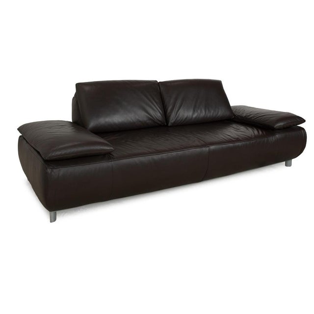 Modern Volare 3-Seater Sofa in Dark Brown Leather from Koinor For Sale - Image 3 of 15